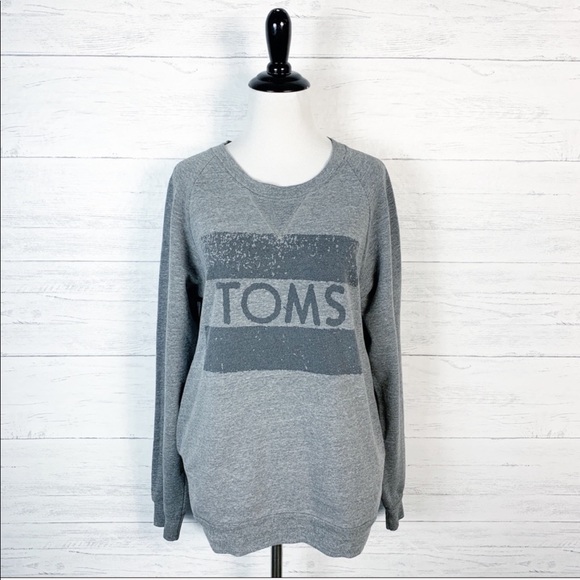 Toms Tops - Toms • Grey Crewneck Graphic Sweatshirt S